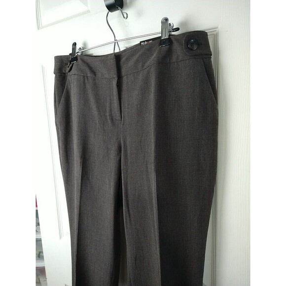 Style And Co Gypsy Brown Sit Below Waist Slight Boot Dress Pants. Size 12 - Picture 2 of 13
